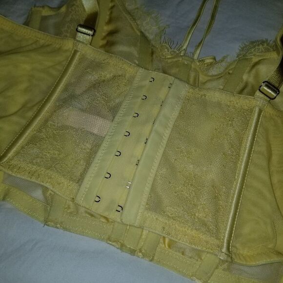 NWT Victoria’s Secret Dream Angels lemon yellow unlined lace-up corset top XL N - Picture 6 of 13
